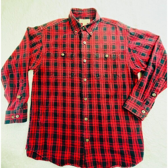 Duluth Trading Free Swingin Flannel 52007 Relaxed Fit Button Down Mens Sz Medium - Picture 1 of 11